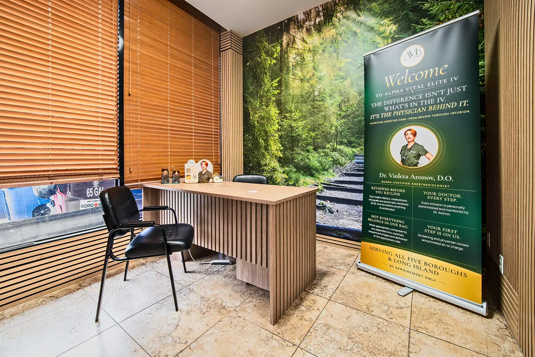 The consultation desk where patient history is reviewed