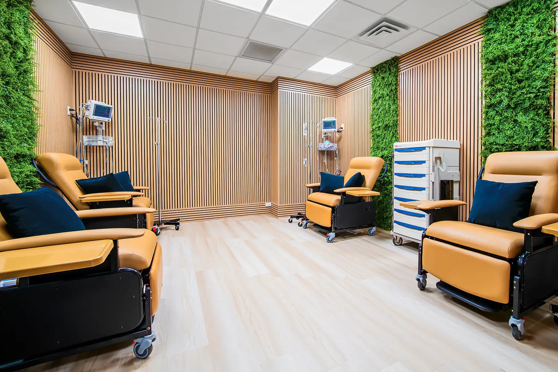 Inside the infusion room at Alpha Vital Elite IV, Middle Village
